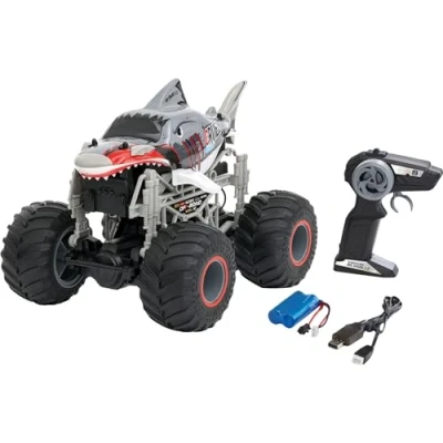 Image of Revell Control 24553 24453 Remote Monster Truck Big Shark 2.0&quot; with Precise 2.4 GHz Control, 1:16 Scale, 32.5cm in Length, Grey