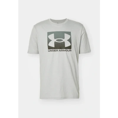 Image of Under Armour Boxed Sports Print Tshirt, Men&#039;s, Size: Small, Mod gray light heather/graphite
