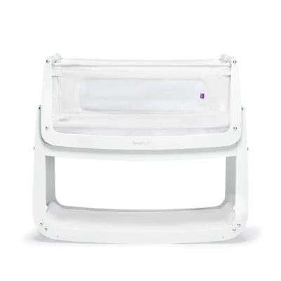 Image of SnuzPod 4 Bedside Crib Rocking Next to Me with Lift off Bassinet, Lightweight Portable Baby Bed Cot Zip Down Wall, 3D Breathable Mattress, 6 Height Settings and Comfort Incline Mode, White
