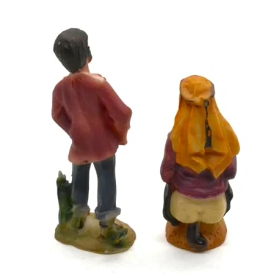 Image of 2 X UNIT FIGURE CAGANER RESIN AND pissing the man who makes urinating. hidden nativity scene of 10.5 cm. poops. shitting statuette. scene, figures, jesus. 3 kings. medndo shepherd