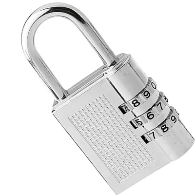 Image of Travel Padlock Combination 3 Digit Mini Lock Silver