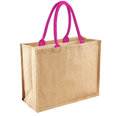 Image of Westford Mill W407 Jute Classic Shopper Natural/Fuchsia