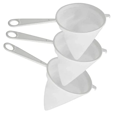 Image of MGE 3 x Flannel Coffee Maker with Handle Set of Strainer Cloth Holder Tea Resuable Filter Kitchen Mini Sieve Small Colander 10 cm