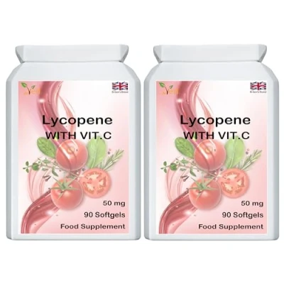 Image of Ved Lycopene Supplement Supports Energy Balance, Non GMO, High Lycopene, 50mg x 180 softgels, 6 Month Supply.