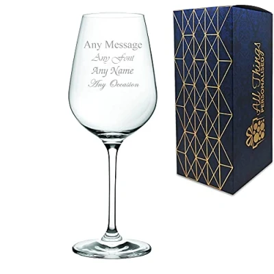 Image of Personalised Engraved Invitation 15oz Wine Glass with Gift Box Any Message Engraved!!