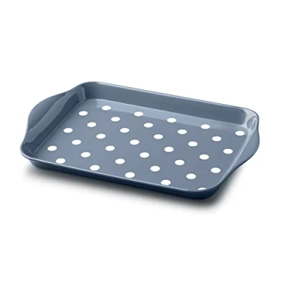 Image of Zeal Melamine Mini Dotty Design Serving Tray (18x14cm) Provence Blue
