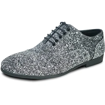 Image of bravo! Men Dress Shoe Prom Slip on Loafer Lace up Oxford Cap Toe Metallic Glitter for Wedding Black Blue Green Gold Pink Pewter Purple Silver Red, 3, 15