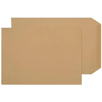 Image of indigo® A4 C4 Brown Manilla Envelopes Self Seal for Posting mailing Home Office and Ecommerce eco Friendly (500)