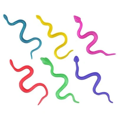 Image of 12 Stretch Stretchies Kids Party Favour Loot Bag Filler Lucky Dip for Boys and Girls (Snakes)