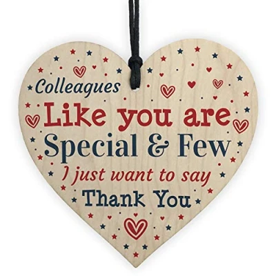 Image of RED OCEAN Thank You Gift For Your Colleague Wooden Heart Gifts Leaving Keepsake