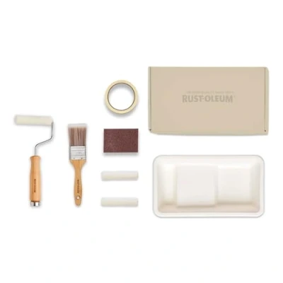 Image of Rust Oleum Ready to Roll Eco Paint Kit (Small) Bathroom Wood &amp; Cabinet Gloss Restful Neutrals