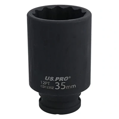 Image of 35mm 1/2&quot; Drive Deep Impacted Thin Wall Walled Hub Nut Socket 12 Sided