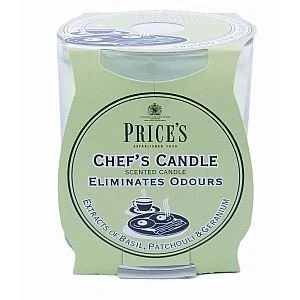 Image of Chef’s Candle in Glass Jar Anti Smells Odors Basil, Patchouli and Geranium Floral Scented 30 Hours