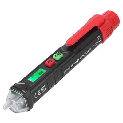 Image of Non Contact Voltage Tester, HT100P Dual Range 12V 1000V/48V 1000V AC Detector Pen, 3 Phase Rotation Indicator, Pen Tester with LED Flashlight, Buzzer Alarm