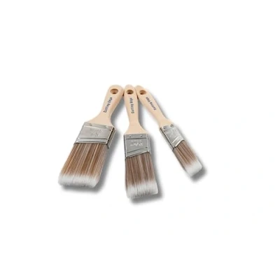 Image of Cutting Edge 3 Piece Paint Brush Set Professional Premium Quality Precision Angled In Brushes for Sharp Lines Painting with Paints on Walls, Ceilings, Wood &amp; Metal, 1&quot;1.5&quot;2&quot;
