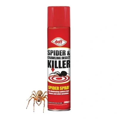 Image of Doff Spider &amp; Crawling Insect Killer 300ml Aerosol, Ready to Use Targets Controls Spiders Pests Ants, Cockroaches, Woodlice, Ticks Fleas Indoor Homes Buildings