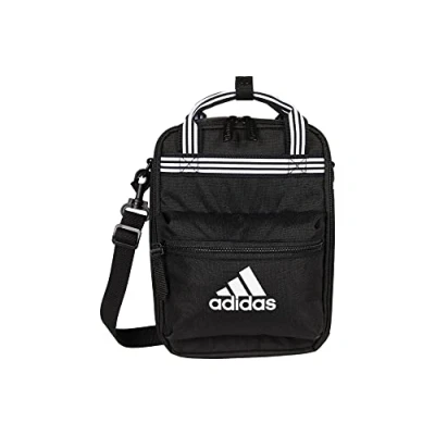 Image of adidas Unisex Adult Squad Insulated Lunch Bag Backpack, Black/White, One Size