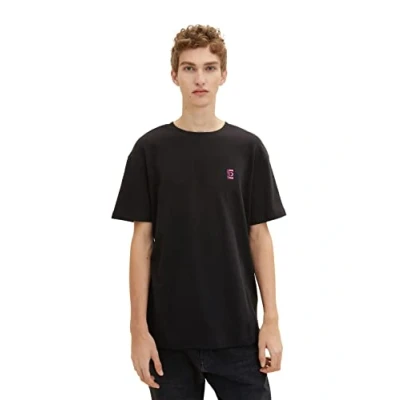 Image of TOM TAILOR Denim Men&#039;s Relaxed Fit Basic T Shirt 1033920, 29999 Black, L