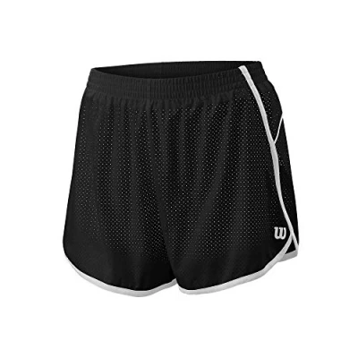 Image of Wilson Women&#039;s Shorts, COMPETITION WOVEN 3.5 SHORT, Polyester/Spandex, Black/White, Size XS, WRA775412XS