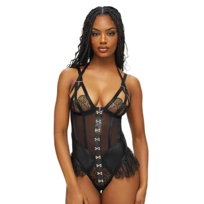 Image of Ann Summers Exuberant Crotchless Body, Women&#039;s, Size: Large, Black