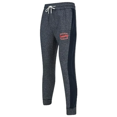Image of Tokyo Laundry Surround Brushback Fleece Cuffed Joggers with Side Panel Detail in Navy Grindle XXL