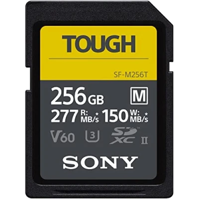 Image of Sony 256GB SF M series Tough specification UHS II U3 V60 SDXC Digital Memory Card Read 277MB/s Write 150MB/s SFM256T, SFM256T/T1