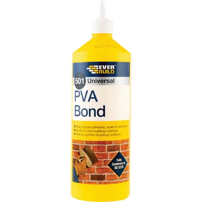 Image of Everbuild 501 Universal PVA Bond General Purpose Bonding Agent 1 Litre, White