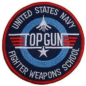 Image of USN, TOP Gun Fighter Embroidered Patches, Premium Quality Iron On Patch 3&quot;