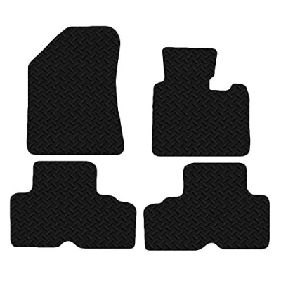 Image of Carsio Car Mats For Kia Carens 2013+ Onwards 3mm 4pc Set Tailored Fit Rubber Floor Mat Complete Accessory Black Custom Fitted Anti Slip Backing, Heavy Duty &amp; Waterproof