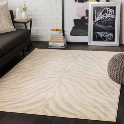 Image of Livabliss Luanda Geometric Rug Scandi Area Rugs Living Room 140x200 cm, Dining, Kitchen Neutral, Abstract Patterned Rugs, Boho Style, Easy Care Pile Large Rug, Grey and Beige