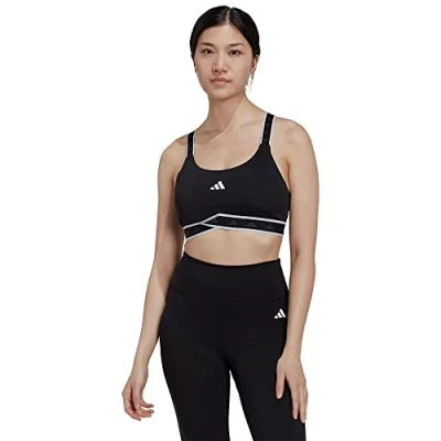 Image of adidas Women&#039;s Workout Bra Medium Support Pwi Ms Tf, Black, HN7248, 2XSC