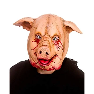 Image of Wicked Costumes Adult Horror Pig Latex Mask Halloween Fancy Dress Accessory