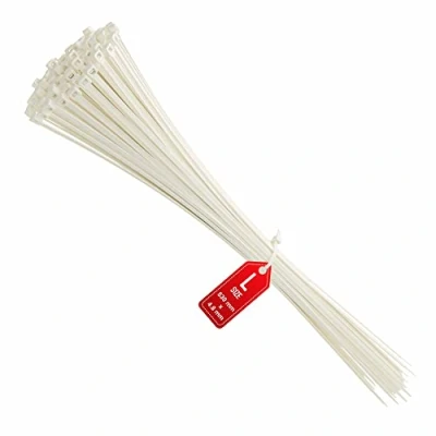 Image of Zip Ties 530mm x 4.8mm White Long Premium Heavy Duty Neutral Plastic Cable Ties, 530 mm Durable, Professional and Resistant Nylon Natural Tie Wraps, Pack of 100 Pieces by intervisio