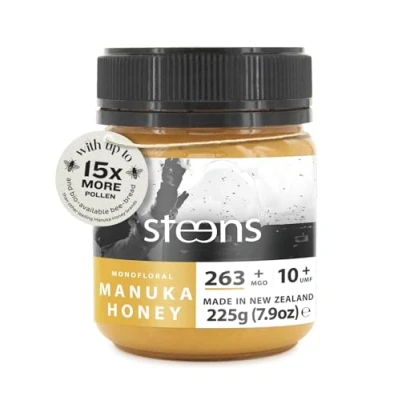 Image of Steens Manuka Honey MGO 263+ Pure &amp; Raw 100% Certified UMF 10+ Bottled and Sealed in New Zealand 225g