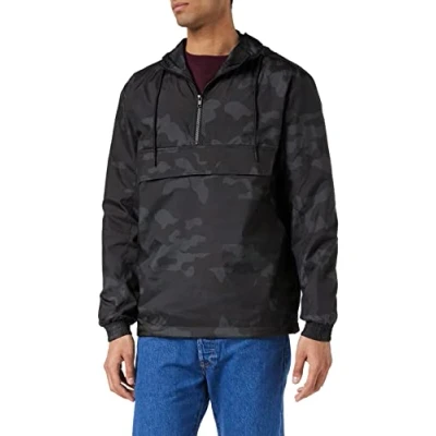 Image of Urban Classics camo PULL OVER Windbreaker Windbreaker, Men&#039;s, Size: Large, Gray