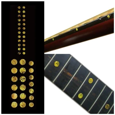 Image of Inlay Sticker Fret Markers for Guitars &amp; Bass Custom Dots Set Ocher, F 085CD OC AZ