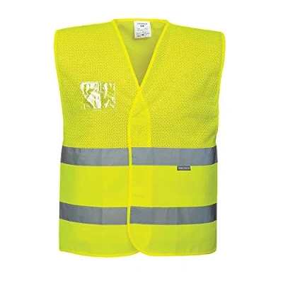 Image of Portwest Hi Vis Half Mesh Vest, Size: 4X/5X, Colour: Yellow, C494YER4X/5X