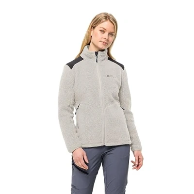 Image of Jack Wolfskin Women&#039;s Kammweg Pile Fz W Fleece Jacket, Dove, S