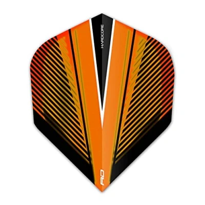 Image of RED DRAGON Hardcore Radical Orange V Extra Thick Standard Dart Flights 4 sets Per Pack (12 in total)