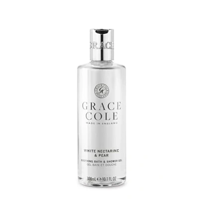 Image of Grace Cole Bath &amp; Shower Gel White Nectarine Pear Fragrance 300ml Essential Oils Vegan Friendly and Cruelty Free, Contains No SLS or Parabens Made In England