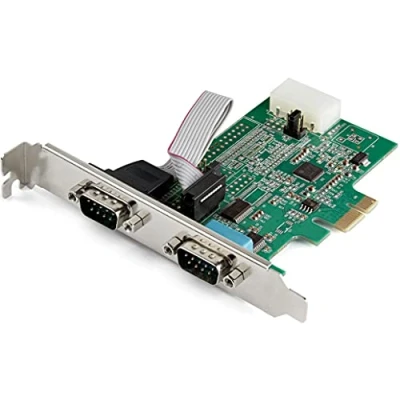 Image of StarTech.com 2 port PCI Express RS232 Serial Adapter Card PCIe Host Controller to Dual DB9 16950 UART Expansion Windows &amp; Linux (PEX2S953)