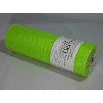Image of 1 roll 25cm x 9.1 metres Lime Bright Green Deco Mesh Waterproof Netting Decomesh Ruffle Wreaths ELEGANZA