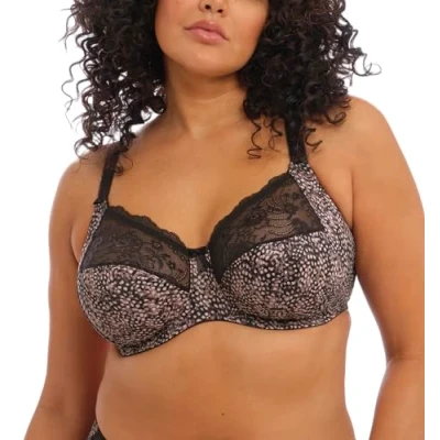 Image of Elomi Women&#039;s Morgan Underwire Banded Bra with Stretch Lace, Ebony, 36DD