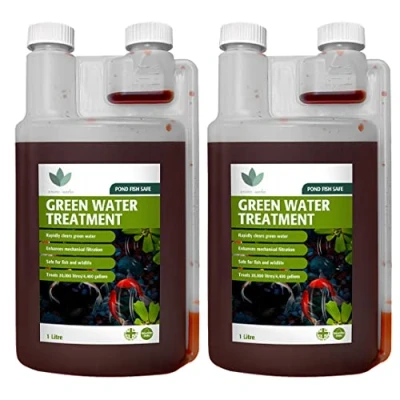 Image of Enviroworks Greenwater Treatment 2 x 1L Rapidly Clears Green Water Enhances Mechanical Filtration Safe for Fish And Wildlife Treats 20,000 Litres