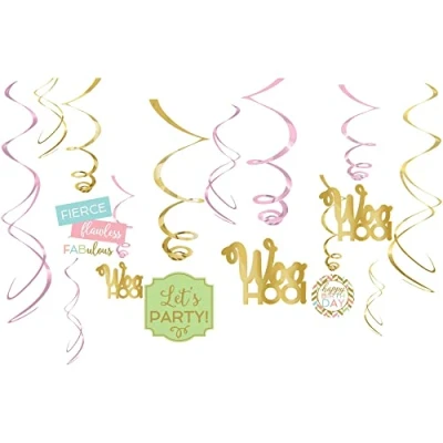 Image of (PKT) 12 Piece Confetti Swirl Decorations Kit