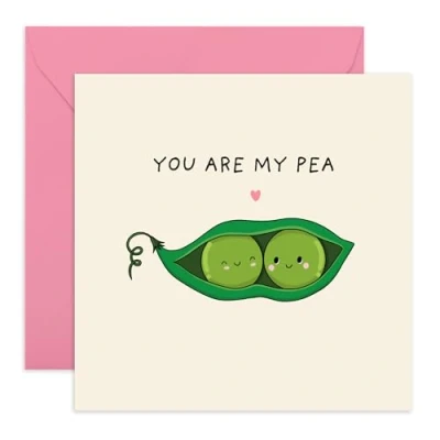 Image of Romantic and Cute Love Card &#039;You Are My Pea&#039; Gifts for Him, Her, Wife, Husband, Boyfriend, Girlfriend, Spouse, Partner, Babe, Other Half, Darling Warm Message Valentines Day