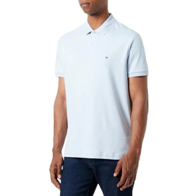 Image of Tommy Hilfiger Men&#039;s Liquid Cotton Essential REG Polo Mw0mw35585 Polo, Blue (Breezy Blue), M