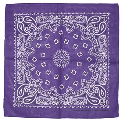 Image of Topkids Accessories Paisley Bandanas for Women and Men, Hair Bandana, Neck Scarf Warmer Head Band, Bandana Scarf, Face cover, Headband (Purple)
