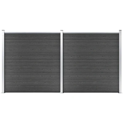 Image of vidaXL Fence Panel Set WPC 353x186 cm Black