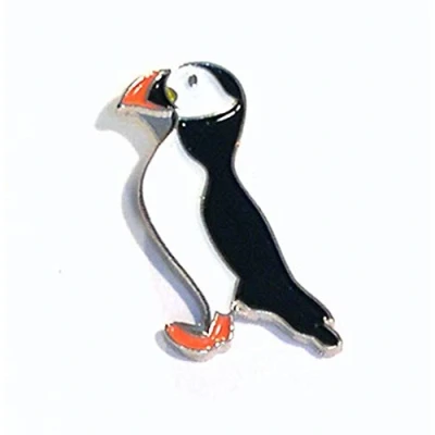 Image of (25mm x 22mm) Metal Enamel Pin Badge Brooch Endangered Bird Puffin